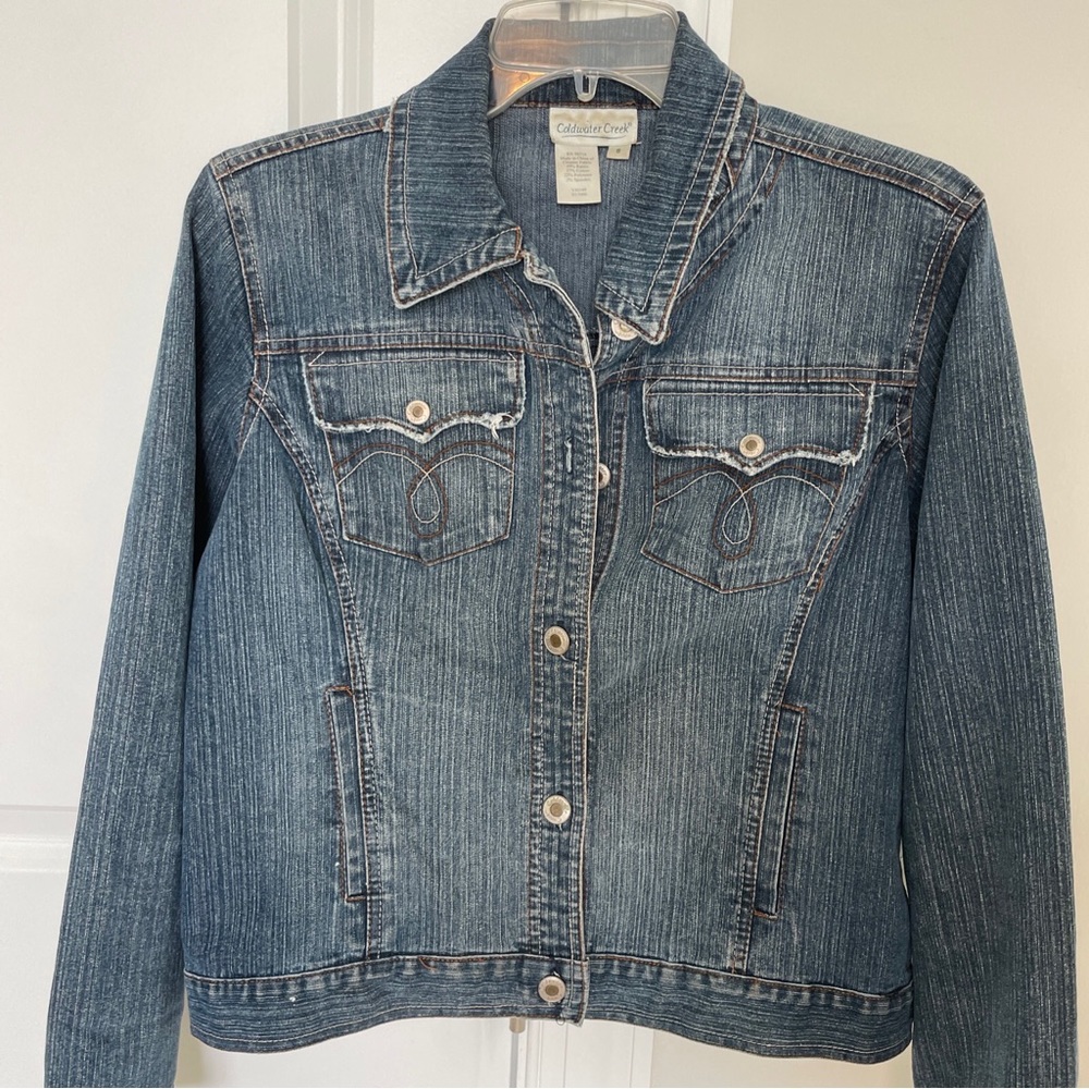 Coldwater Creek Womens Jean Jacket Small  Denim Button Up